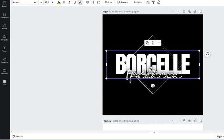 Edit a customizable logo in Canva (Image: Screenshot/Thiago Furquim/Canaltech) Edit a customizable logo in Canva (Image: Screenshot/Thiago Furquim/Canaltech)