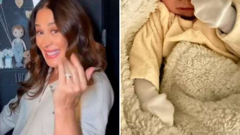 In a luxurious cradle, Claudia Raia shows her sleeping son: ‘How sleepy’