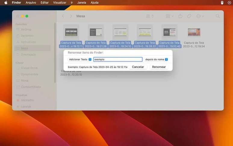Rename multiple files at once on Mac (Image: Screenshot/Guilherme Haas/Canaltech) Rename multiple files at once on Mac (Image: Screenshot/Guilherme Haas/Canaltech)