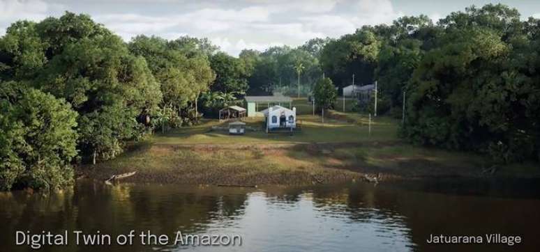 Parte da Amazônia mostrada no metaverso apresentado pela MetAmazônia.