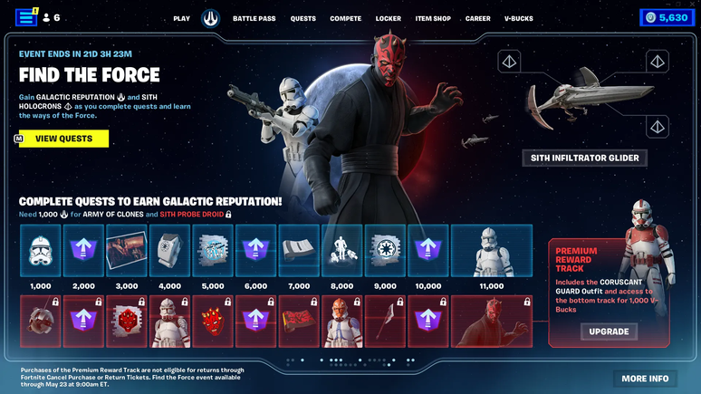 Star Wars no Fortnite: veja skins e detalhes do evento deste sábado