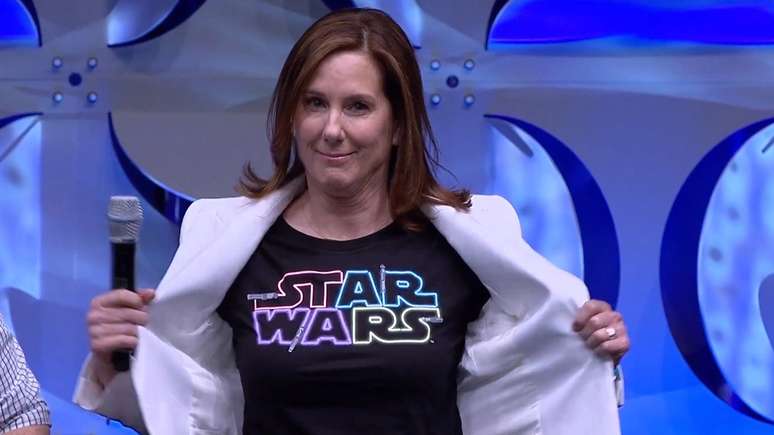 Kathleen Kennedy é a atual presidente da Lucasfilm e a pessoa quem dá a palavra final sobre Star Wars.