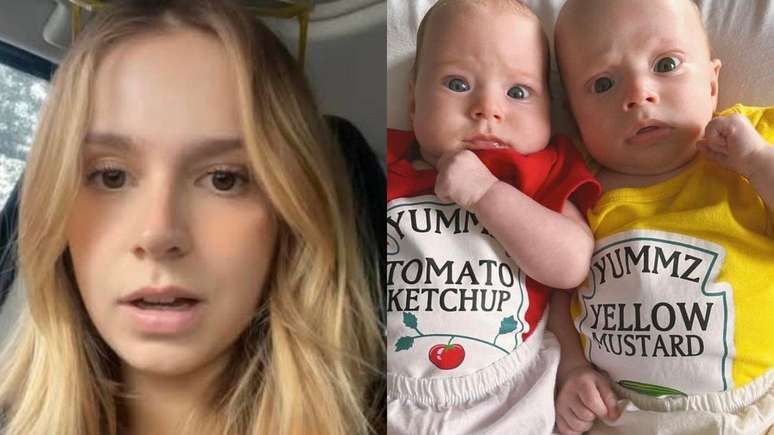 Isabella Scherer e filhos gêmeos, Mel e Bento. Reprodução/Instagram