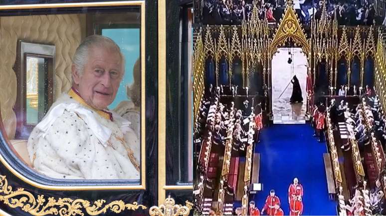 Abadia de Westminster explica aparição assustadora durante a coroação do Rei Charles III - Fotos: Shutterstock/Twitter/@veiadoscausos