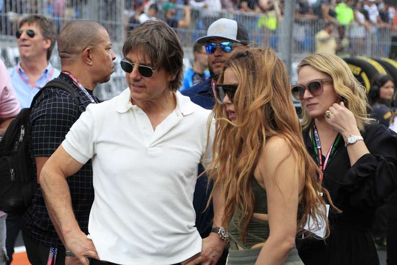 Shakira e Tom Cruise no GP de Fórmula 1