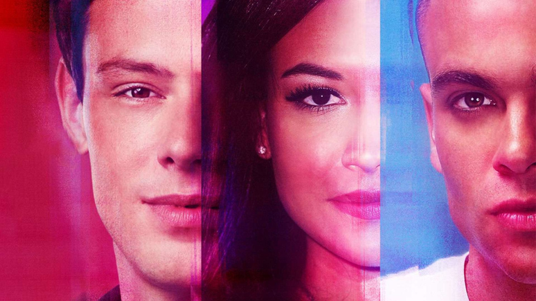 Cory Monteith, Naya Rivera e Mark Salling estampam o material promocional de Glee: O Preço da Fama.