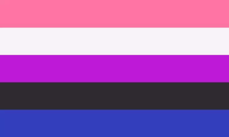 Bandeira do gênero fluido representa a flutuação e flexibilidade do gênero

