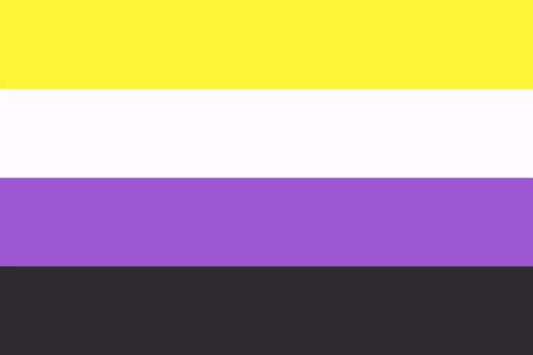 Bandeira não binária foi criada em 2014 por Kye Rowan, ativista da causa
