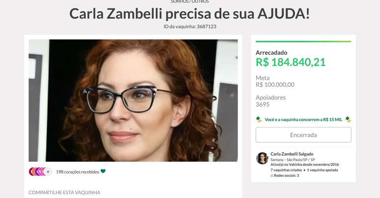 Campanha foi criada pela deputada para arrecadar doações para pagar condenações