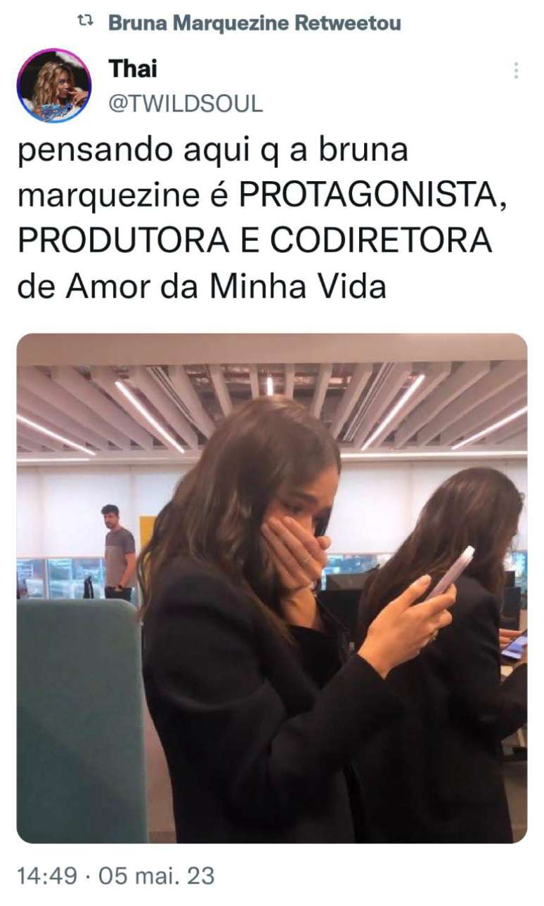 Bruna Marquezine retweeted a fan about her new stage in her career. Bruna Marquezine retweeted a fan about her new stage in her career.