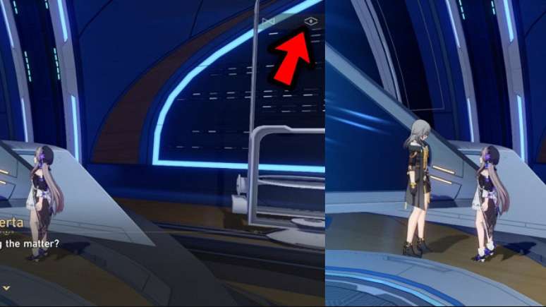 Bot&atilde;o ocultar o bot&atilde;o de conversa (di&aacute;logo) em Honkai: Star Rail.