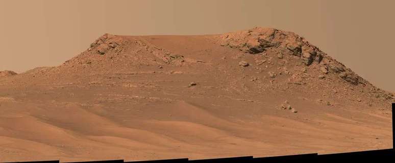 The Pinestand region has rocks that may have been formed by a fast, deep river (Image: Reproduction/NASA/JPL-Caltech/ASU/MSSS) The Pinestand region has rocks that may have been formed by a fast, deep river (Image: Reproduction/NASA/JPL-Caltech/ASU/MSSS)