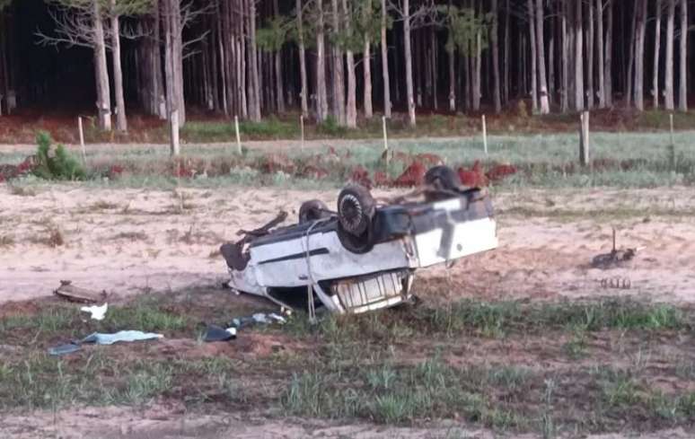 The man was arrested after he skidded off the road and overturned the stolen car