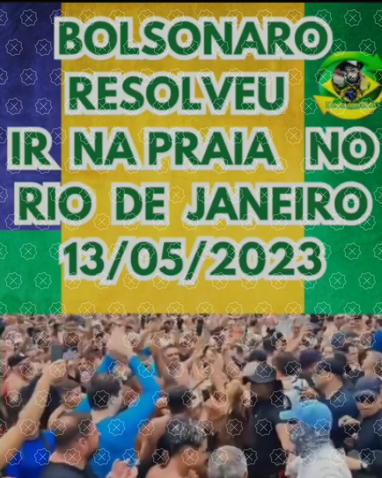 Vídeo de Bolsonaro no litoral paulista em 2022 circula como se tivesse sido gravado no RJ em maio deste ano