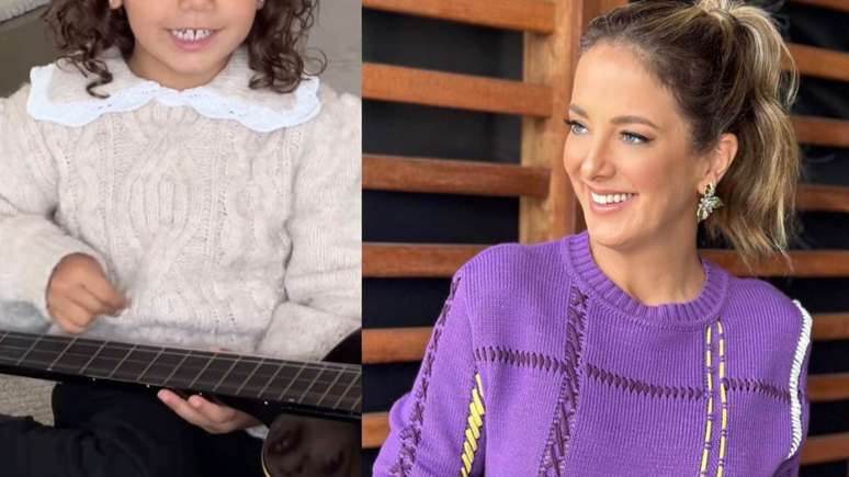 Ticiane Pinheiro is happy to see her youngest daughter sing to her in English