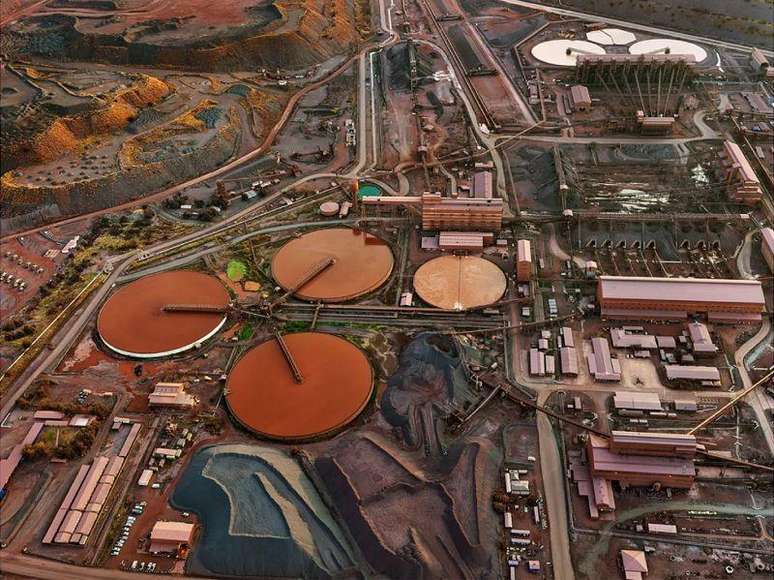 Mina de min&eacute;rio de ferro Sishen #3, Kathu, &Aacute;frica do Sul, 2018.