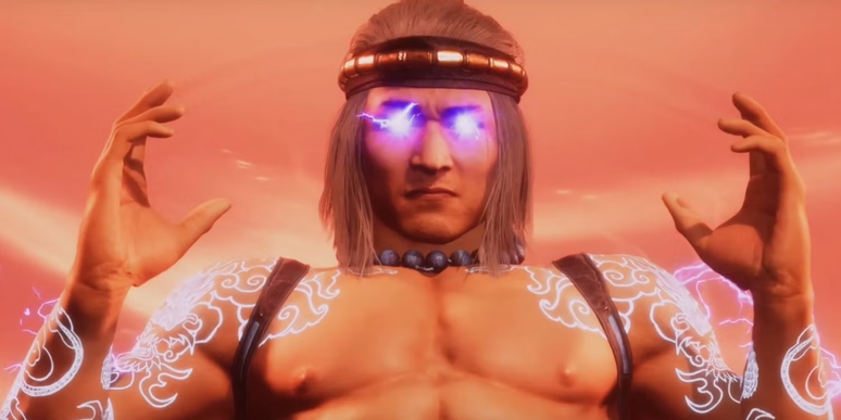 Com os poderes de Raiden e suas duas formas, Liu Kang atinge o status de Deus do Fogo