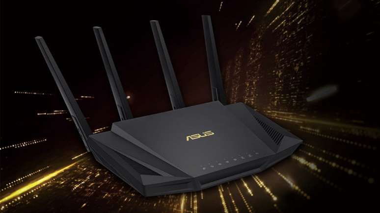 Roteador Wi-Fi 6 ASUS RT-AX3000.