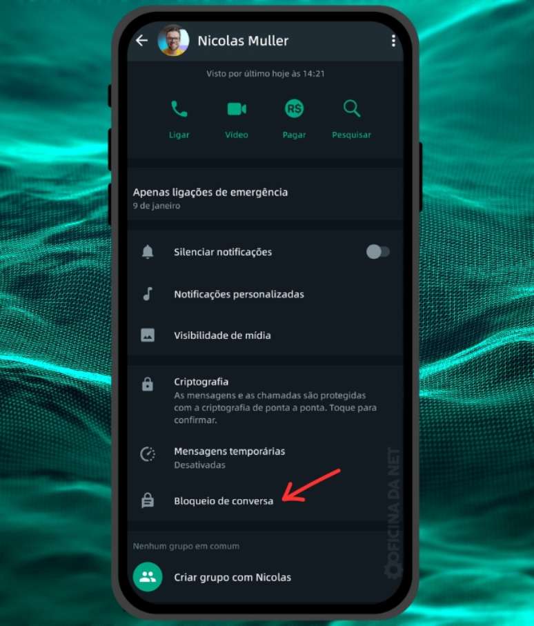 Passo 2 de: Como proteger conversas do WhatsApp com a biometria