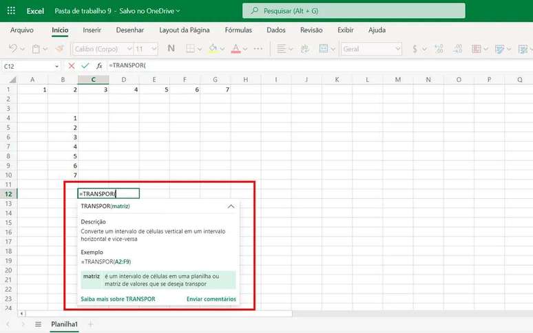 Enter the formula code (Image: Screenshot/André Magalhães/Canaltech)