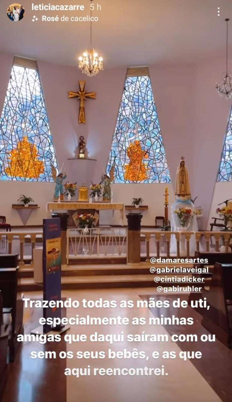 Leticia Cazarré em capela Leticia Cazarré em capela