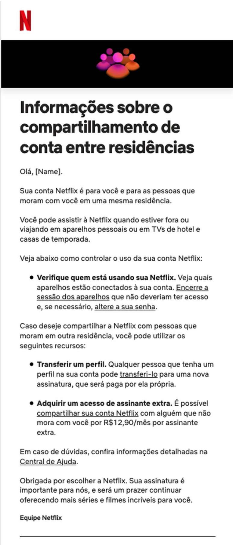 Correio do Norte / Variedades / Netflix cobra taxa extra de R$ 12,90 por  usuário adicional no Brasil