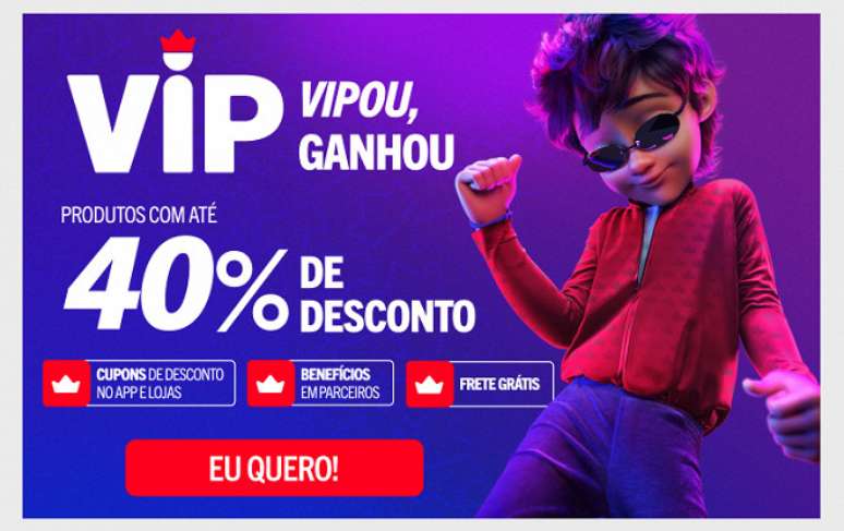 Além de desconto, quem é VIP tem direito a benefícios exclusivos em parceiros.