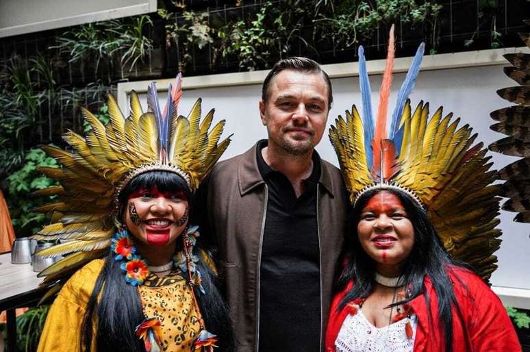 Leonardo DiCaprio afirmou que foi uma honra conversar com Sônia Guajajara e Célia Xakriabá