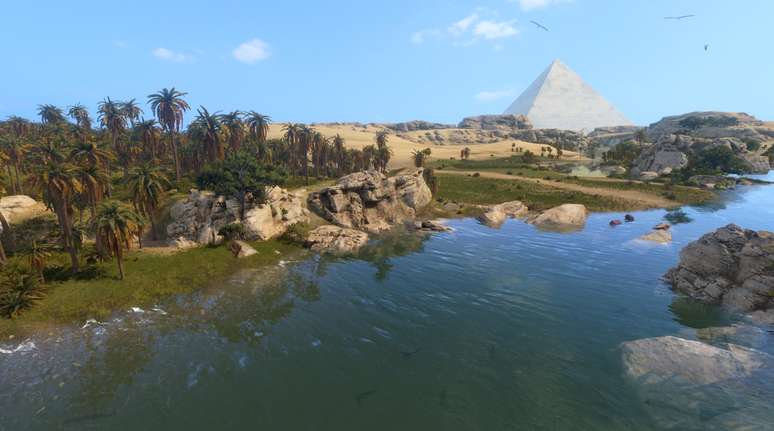 As paisagens do Egito Antigo serão palco de disputas cataclísmicas no game