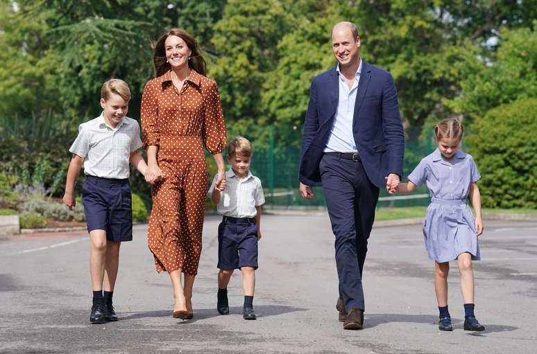 George, Kate, Louis, William e Charlotte