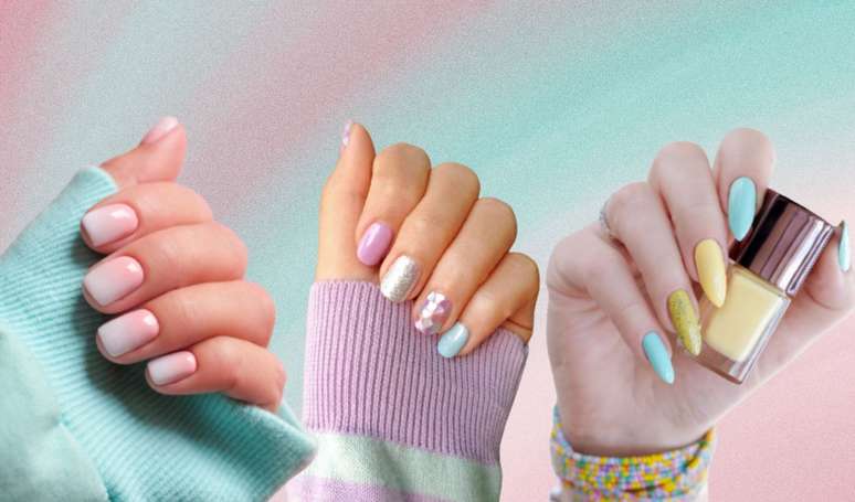 Unhas decoradas em tom pastel: da francesinha ao degradê, essas nail arts vão te convencer a usar essas cores.