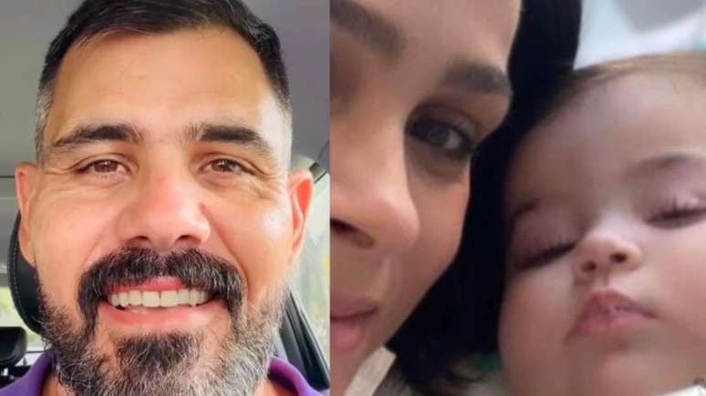 Juliano Cazarré e Letícia Cazaré com Maria Guilhermina