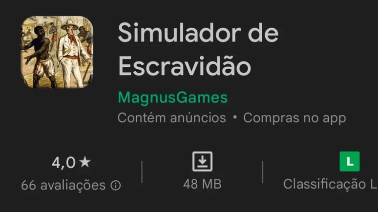 Google remove jogo racista Simulador de Escravidão de PlayStore