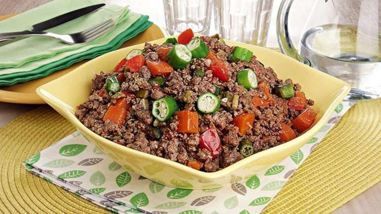 Ground beef with okra