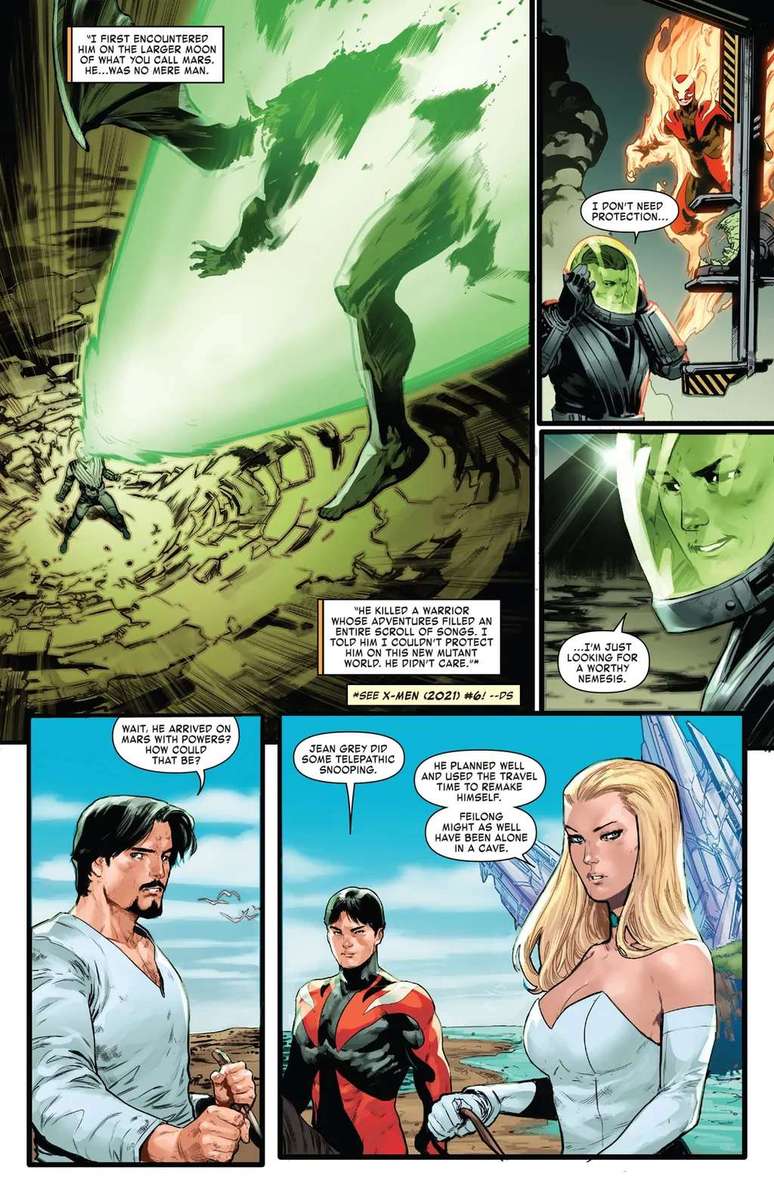 The villain Feilong manages to emit cosmic rays from his mouth and can even kill the Hulk (Image: Playback/Marvel Comics) The villain Feilong manages to emit cosmic rays from his mouth and can even kill the Hulk (Image: Playback/Marvel Comics)