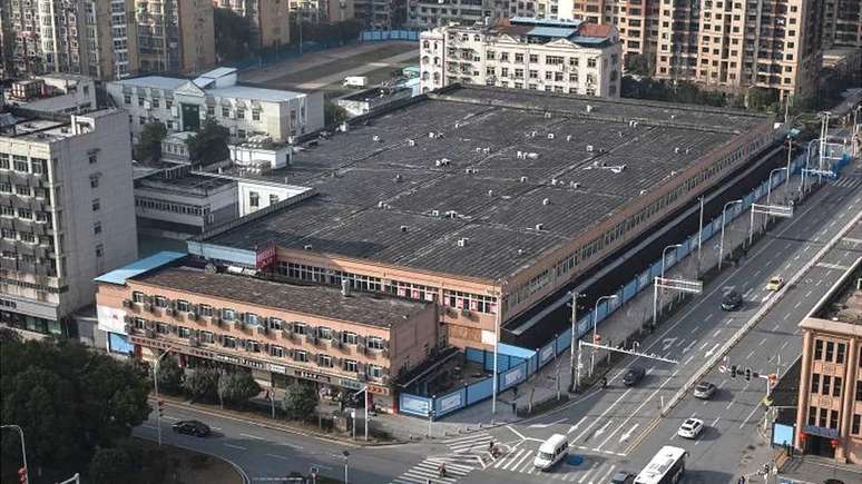 O mercado de Frutos do Mar de Huanan