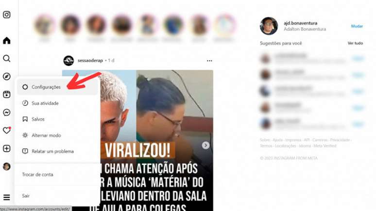 Passo 2 de: Como desativar o Instagram pelo PC