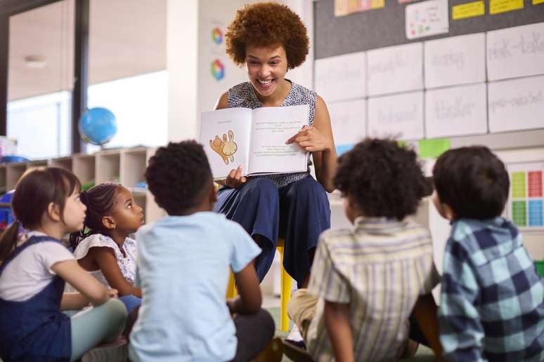 Entre os parâmetros para alunos de 7 anos, que estão no 2º ano do ensino fundamental, estão escrever bilhetes e convites e ler textos simples, tirinhas e histórias em quadrinhos. 