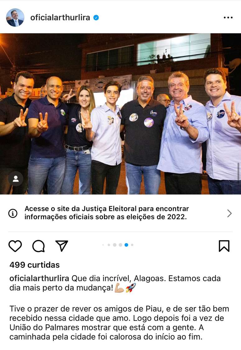 Luciano Cavalcante (primeiro da foto) durante ato de campanha de Lira, em setembro de 2022