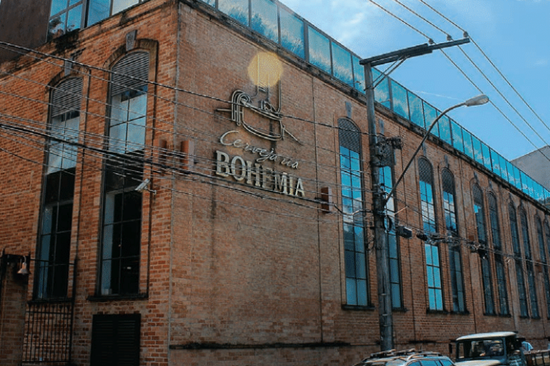 Fachada da Bohemia no centro de Petr&oacute;polis, a primeira cervejaria do Brasil 