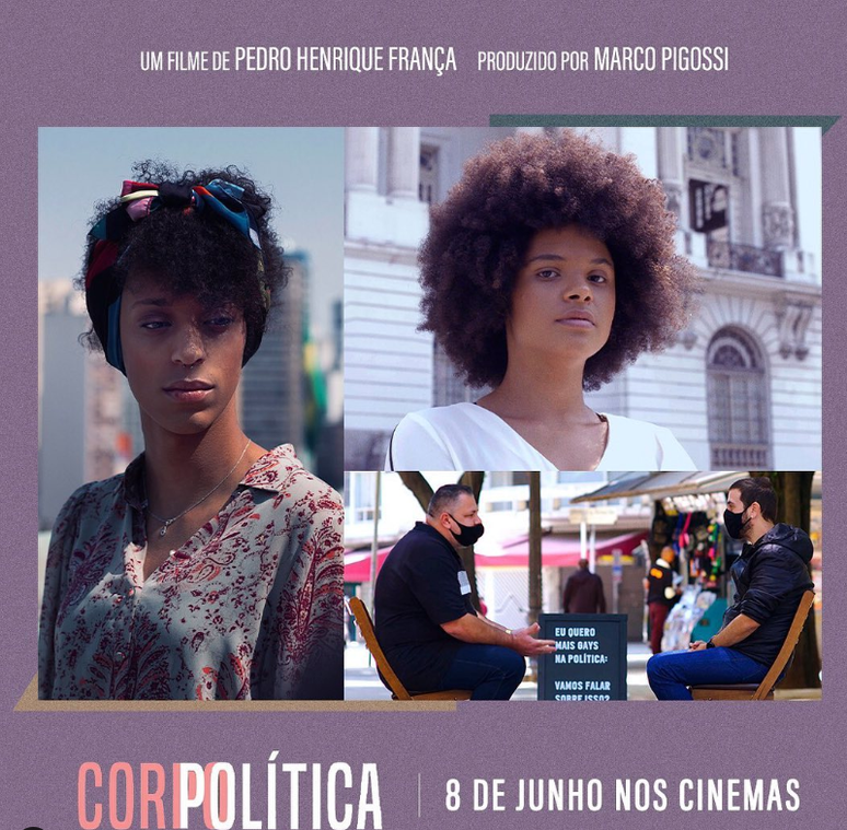 Banner de divulgação da estreia do filme 'Cor Política'