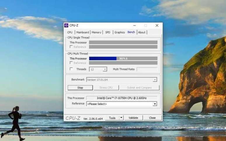 Run benchmark tests with CPU-Z (Image: Screenshot/Thiago Furquim/Canaltech) Run benchmark tests with CPU-Z (Image: Screenshot/Thiago Furquim/Canaltech)