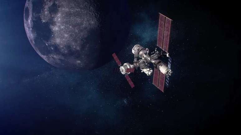 The Lunar Gateway station will be a base for astronauts exploring the Moon (Image: Reproduction/NASA) The Lunar Gateway station will be a base for astronauts exploring the Moon (Image: Reproduction/NASA)