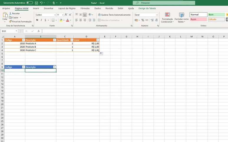 Create a stock table in Excel (Image: Screenshot/Thiago Furquim/Canaltech) Create a stock table in Excel (Image: Screenshot/Thiago Furquim/Canaltech)