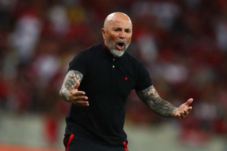 Sampaoli durante partida do Flamengo – Gilvan de Souza/Flamengo