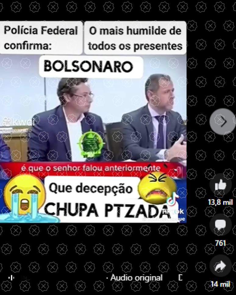 Publicações usam vídeo de entrevista à imprensa convocada por defesa de Bolsonaro para alegar que PF concluiu que ex-presidente não desviou recursos públicos para bancar despesas pessoais