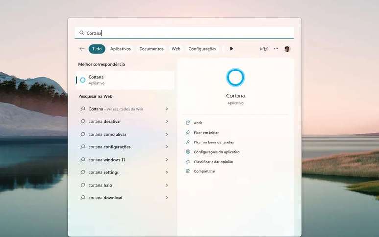O aplicativo da Cortana no Windows será abandonado até o fim de 2023 (Imagem: Captura de tela/Thiago Furquim/Canaltech)