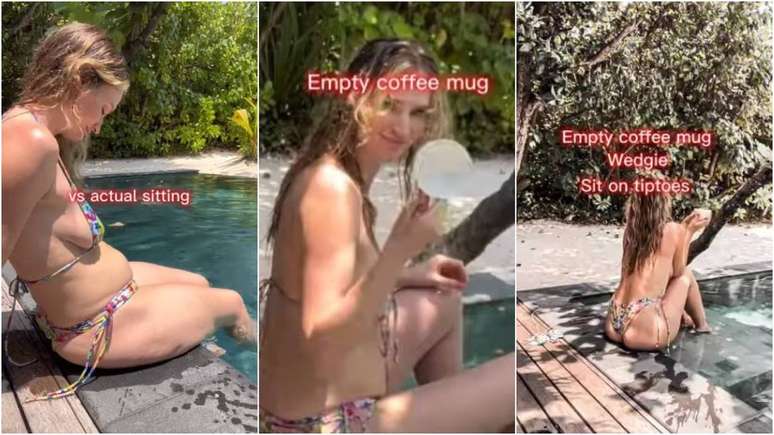 The American influencer reveals tricks to show the “perfect body” in the photos and shocks the followers