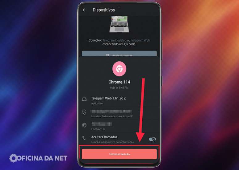 Passo 5 de: Como desconectar do Telegram Web?