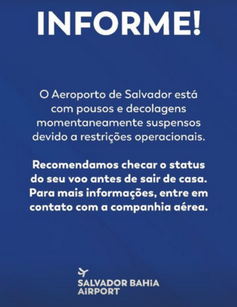 Avião da Azul ultrapassa limite da pista ao pousar em aeroporto de Salvador